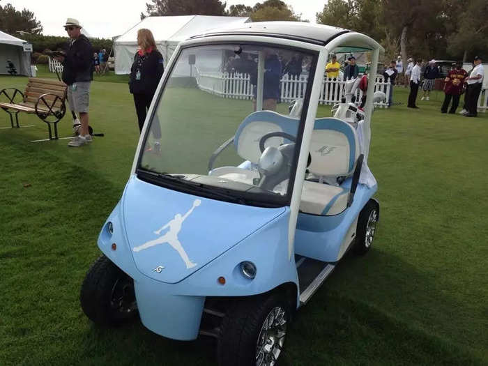 Jordan even has a custom, Carolina-blue golf cart with the Jumpman logo.