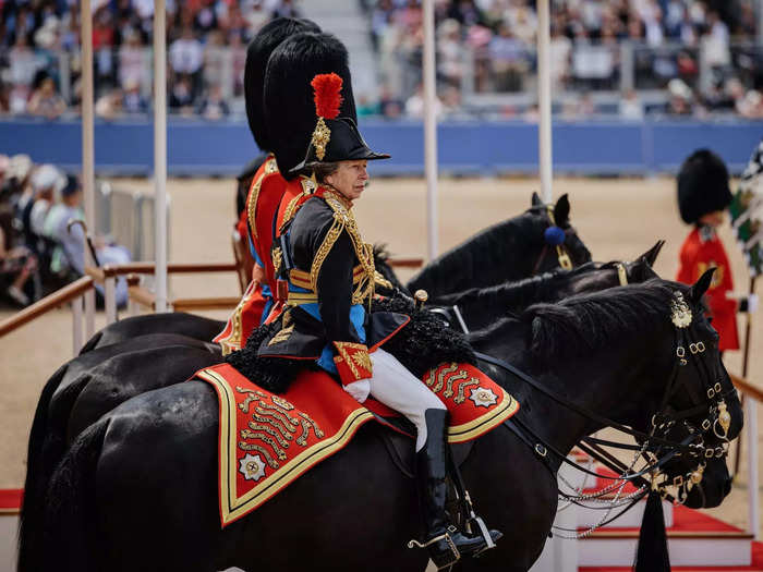 Princess Anne also rode alongside King Charles, Prince William, and Prince Edward.