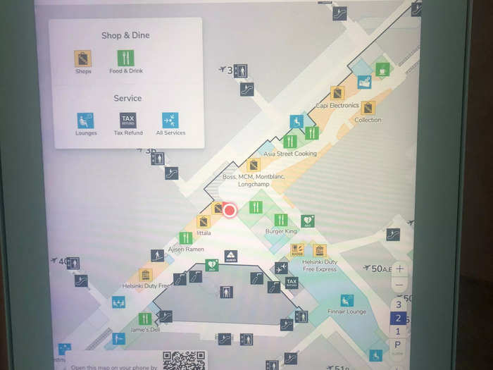 The airport even had an interactive map — like one you