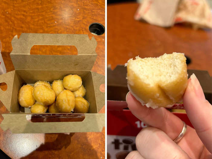 I thought the Timbits were too dry and bordered on being stale.