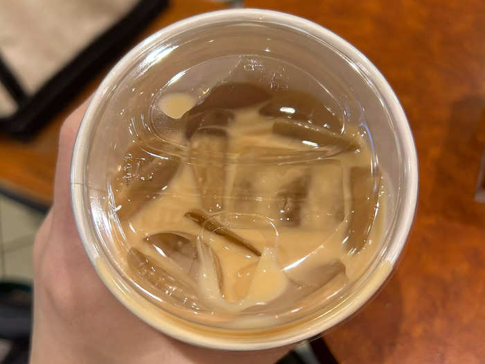 The iced coffee was an explosion of sweetness — and too sugary for my taste.