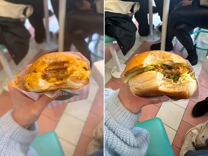Out of the two burgers, Noyen preferred the Smash Daddy burger, which came with two patties made from water, pea protein, quinoa, mung beans, and chickpeas.