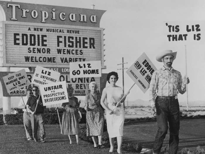 People even protested against the engagement of Elizabeth Taylor and Eddie Fisher outside the Tropicana