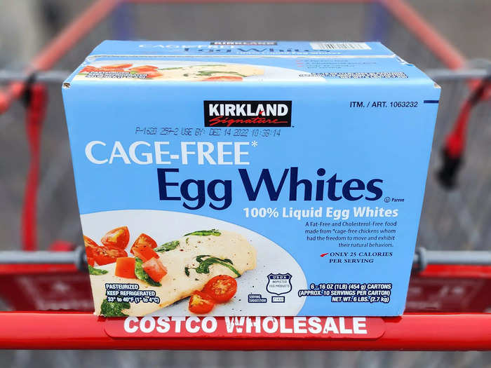 The Kirkland Signature cage-free egg whites help me hit my protein goals.