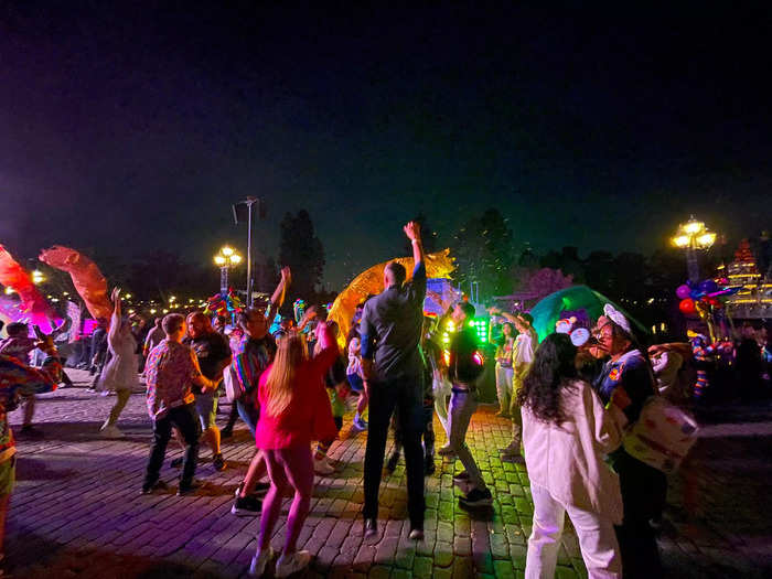 Throughout the night, a giant party took place at Rivers of America.