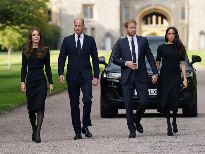 Kate turned to Jenny Packham again to greet the public at Windsor Castle after Queen Elizabeth died in September 2022.