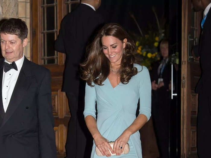 In October 2014, she stunned in a pale-blue dress for an event at the Natural History Museum.