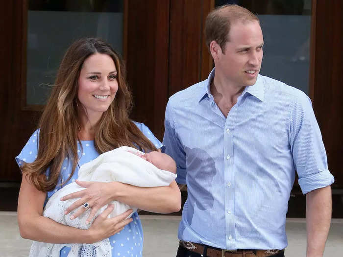 In July 2013, after giving birth to Prince George, Kate appeared outside St Mary