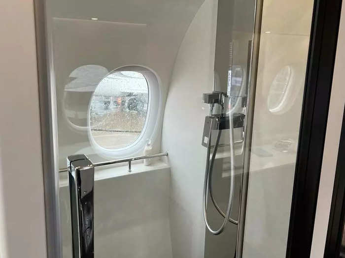 It even includes a shower — a rarity only found on the most lavish private jets.