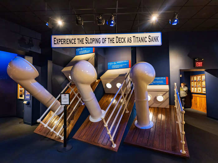 The museum also features interactive exhibits, allowing visitors to feel the dramatic slope of the deck as the ship sank.