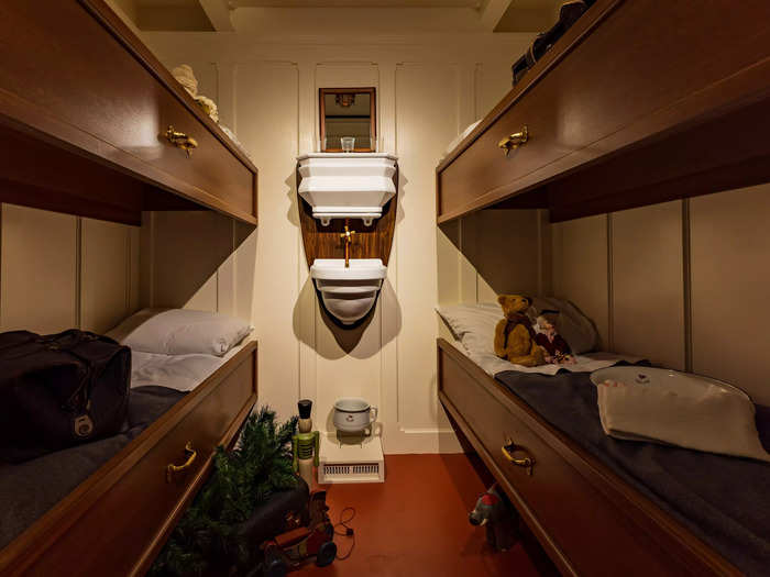 Third-class cabin replicas display the stark class differences of those on board.