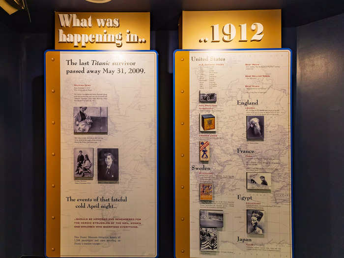 Visitors receive a boarding pass with the name of an actual Titanic passenger at the entrance to the museum and learn more about them throughout the exhibits.