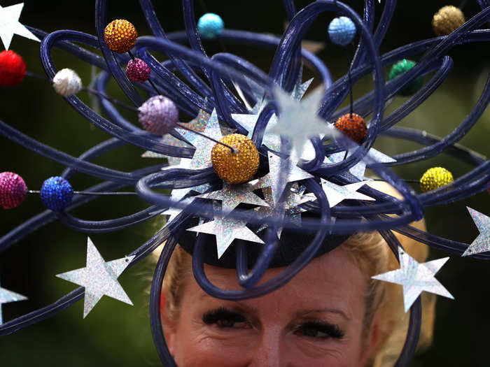 One hat looked like a galaxy of planets and stars.