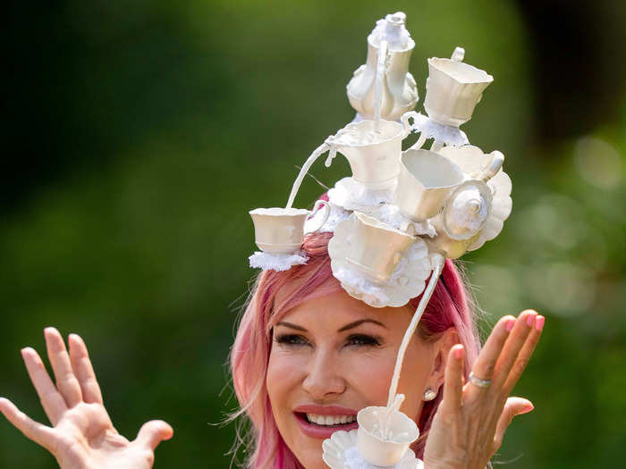 In perhaps one of the most out-there looks from the week, a racegoer wore a headpiece featuring miniature teacups.