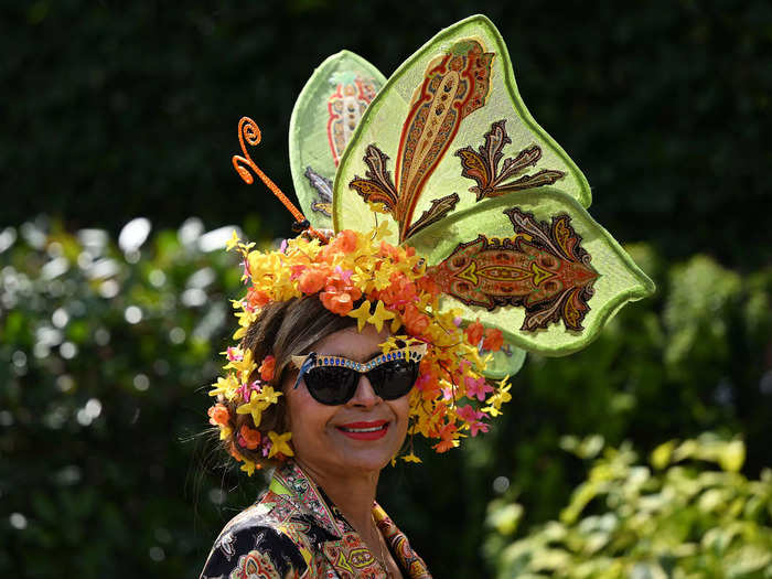 One Royal Ascot racegoer wore a headpiece inspired by a butterfly.