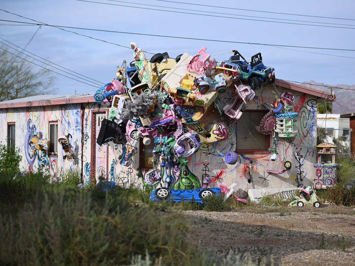 In 2015, director Tao Ruspoli co-founded the Bombay Beach Biennale – an annual art celebration where artists transform the remains of the town into quirky installations.