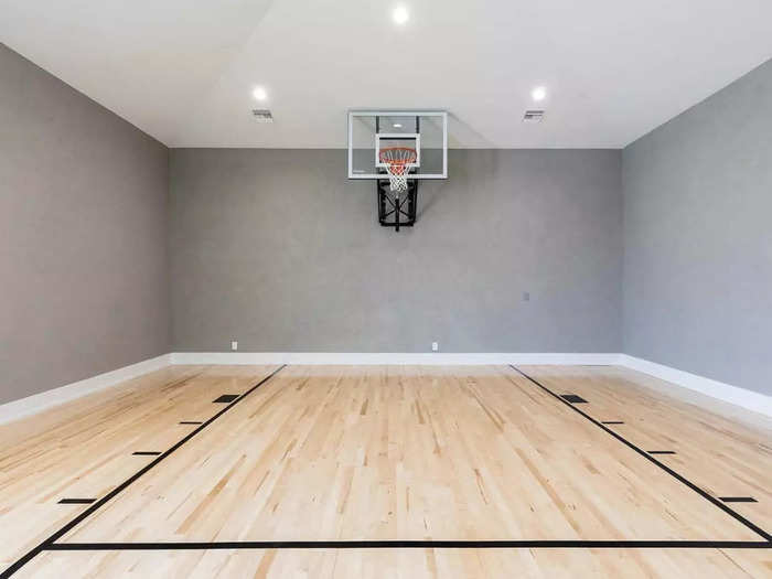 The house also comes with an indoor basketball court.