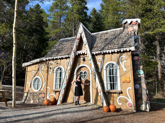 The door has a heart-shaped window and tons of tiny candy-themed details.