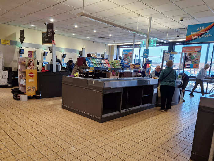 At my store, there are four manned checkouts to ring customers up and eight self-checkout areas.