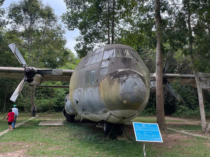 After around a two-hour journey from my hostel in Ho Chi Minh City, formally known as Saigon, I arrived at Ben Duoc Tunnels, one of the two Cu Chi Tunnels tourist spots open to the public. There were relics of the war on display around the site, including this US C-130 plane.