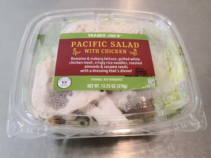 The Pacific salad with chicken seemed plain.