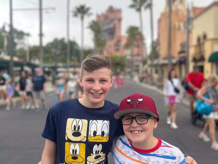 We finished the day with a quick ride on the Tower of Terror, which was top of the list for my husband and boys.