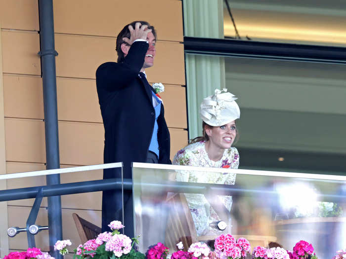 Princess Beatrice and her husband, Edoardo Mapelli Mozzi, appeared excited while watching a race on day four of Royal Ascot 2023.