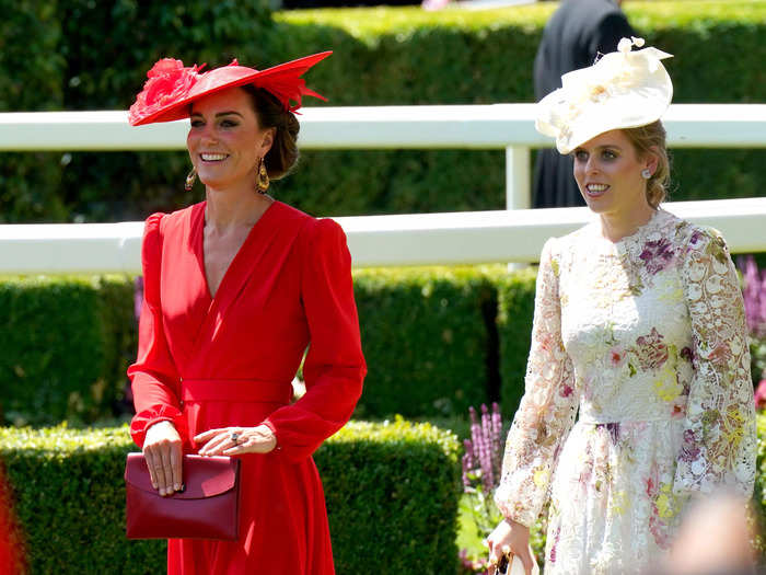 Kate Middleton and Princess Beatrice arrived together on day four of Royal Ascot.