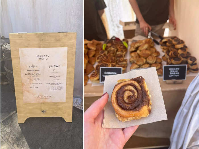 Ahead of ax-throwing, the first activity on the agenda, I was directed to a table where you could pick up complimentary coffees and pastries.
