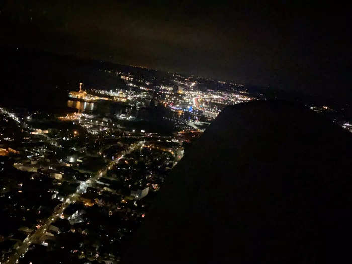 "It is different from flying over a city at night when you can see something on the ground, or even between cities where there are lights," she explained."