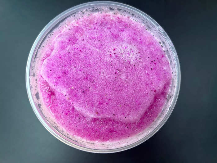 The Frozen Mango Dragonfruit Lemonade had a fun, tropical color.