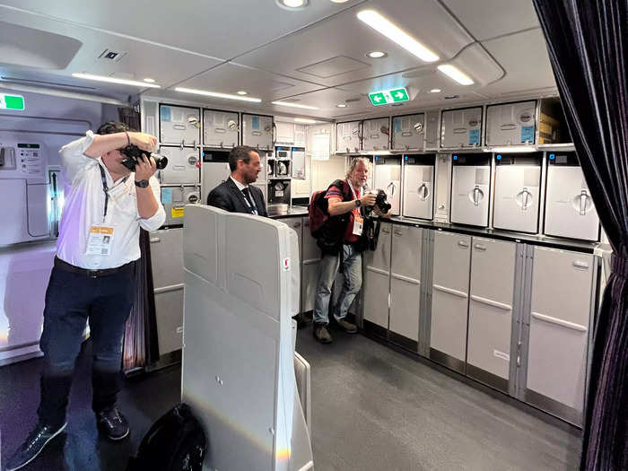 There was a much bigger galley and two jump seats in the rear of the plane.