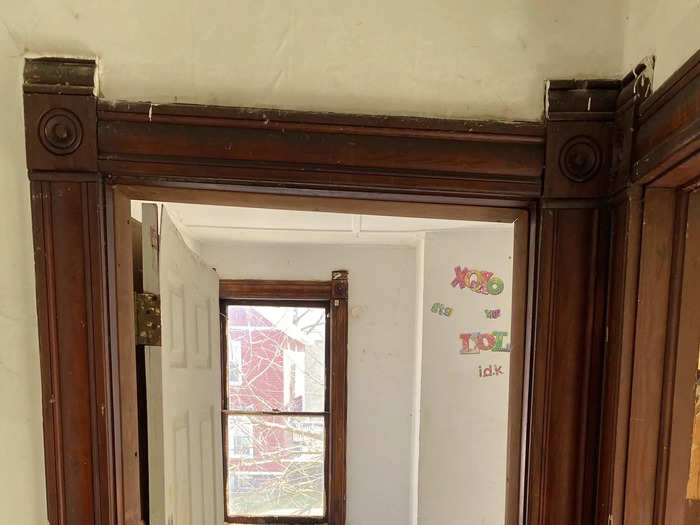 A depressed support wall in an old home.