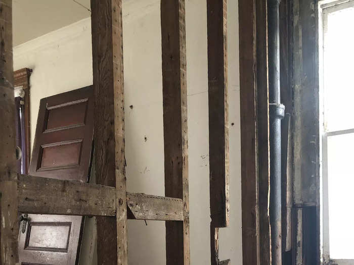 Support beams in an old home.