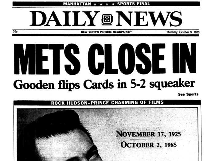 Hudson died at the age of 59 on October 2, 1985. He was the first major public figure to acknowledge openly that he had AIDS.