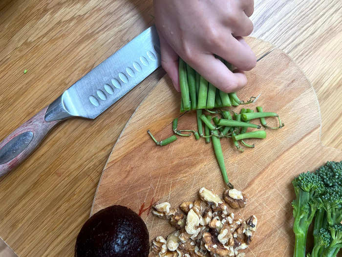 While I waited for the oven to heat up, I prepped the rest of the salad ingredients.