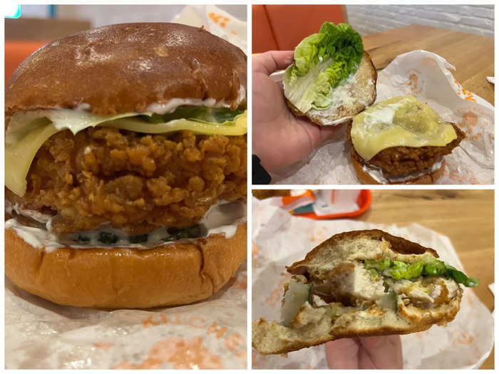 I started with the deluxe chicken burger. Before I bit into it, I was impressed. The bun was golden and the chicken was crispy.