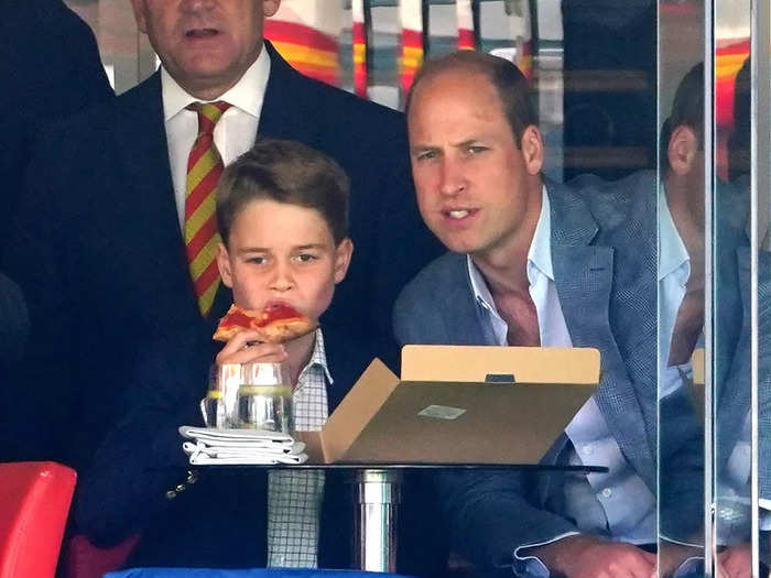 William brought George with him to a cricket test match in London in July. Both looked equally hooked on the sport, although George was multitasking with watching and snacking on pizza.