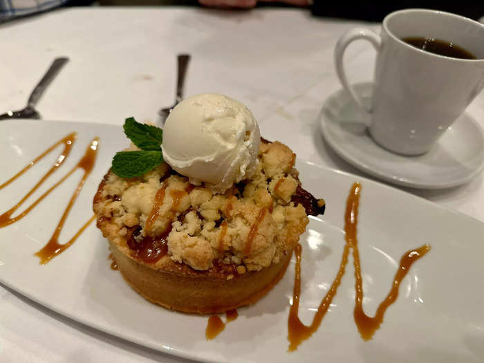 We also ordered an apple crumb tart that was warm and tasted fresh.