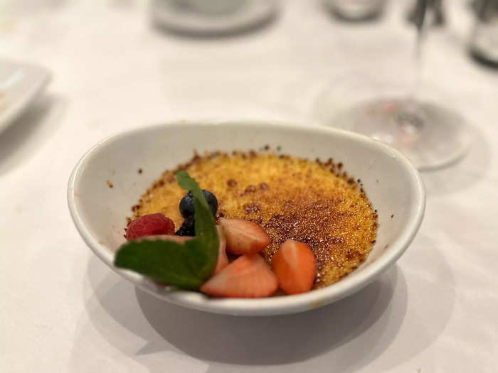 I finished my meal with a tasty crème brûlée.