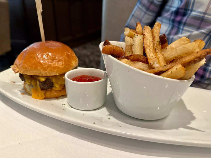 Fortunately, my pickier son was able to order a burger off of the lunch menu.