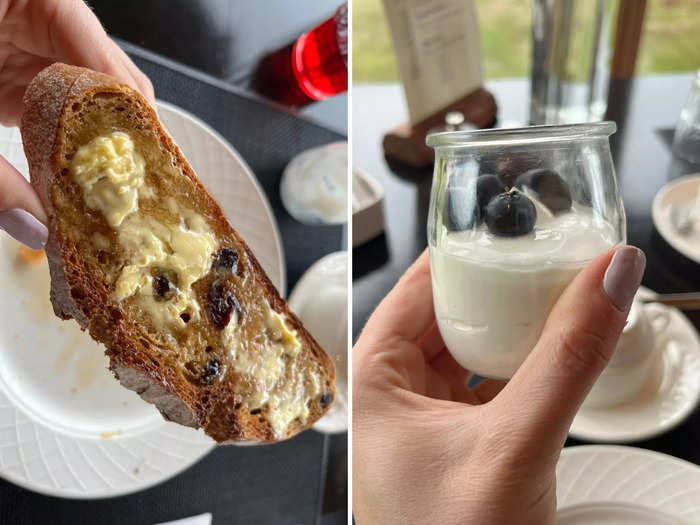 The fresh-baked bread with creamy Icelandic butter and house-made Icelandic skyr yogurt were among my favorite items from the buffet.