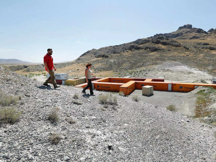 The military base also operates as a training ground for soldiers. In some instances, old shipping containers connected with foam and wooden frames were used to create a mock-subterranean tunnel that they use for exercises.