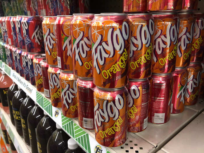 There were also lots of well-established brands, such as this orange soda from Faygo, which traces its roots over a century ago to Michigan.