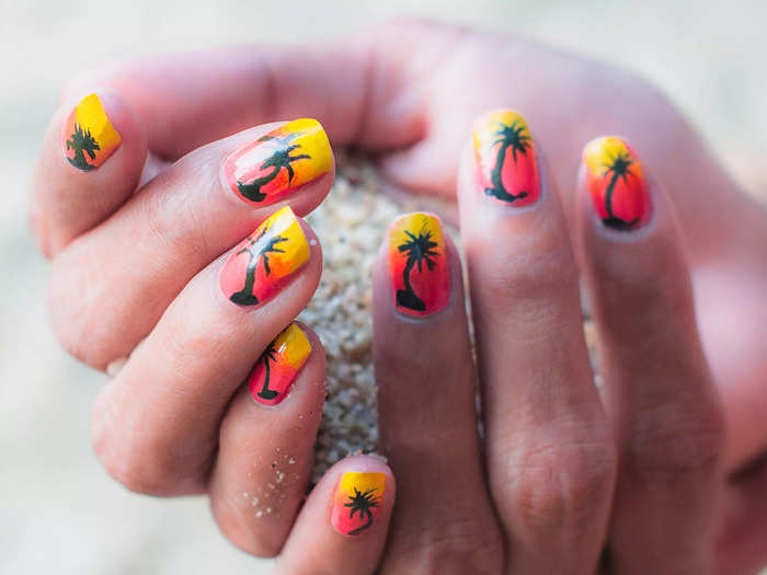 Tropical nail art is back.