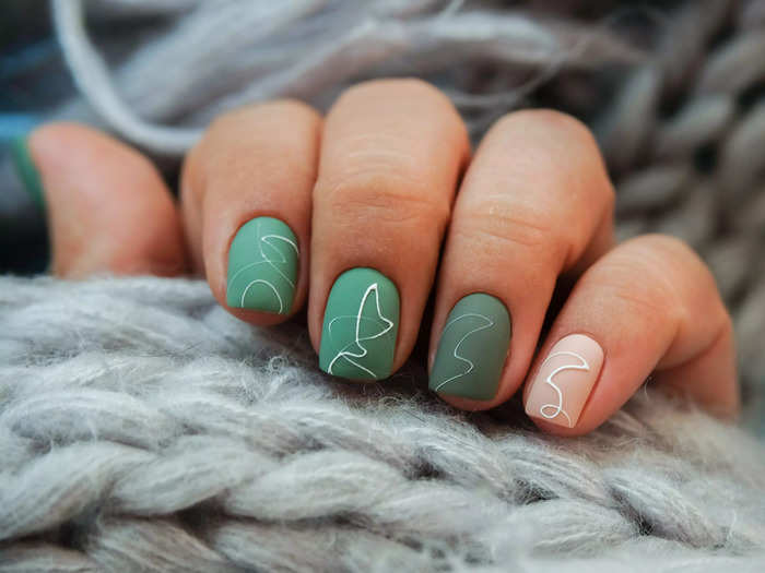 Abstract nail designs are gaining popularity.