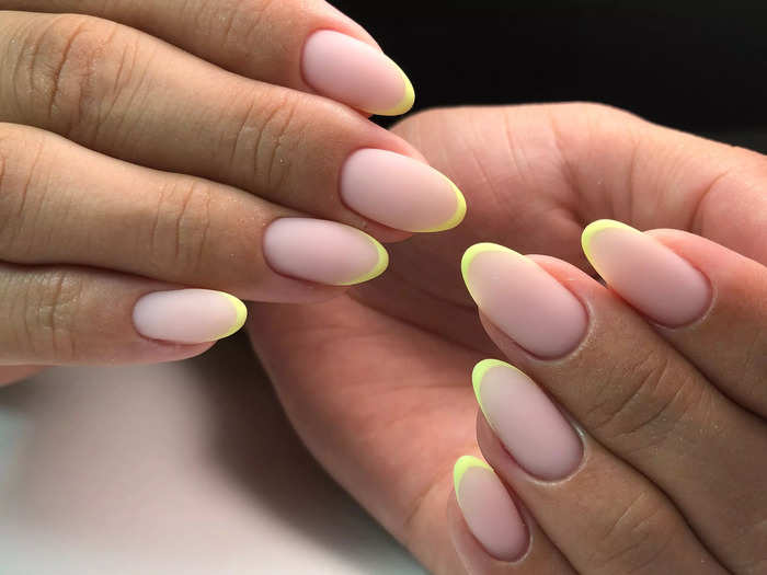 The micro-French manicure offers a simple but fun look.