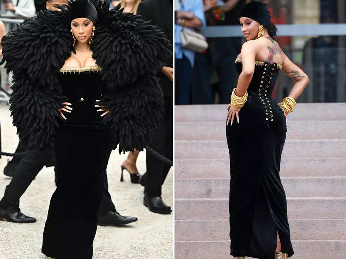 Cardi B then made a showstopping appearance at the Schiaparelli show on Monday.