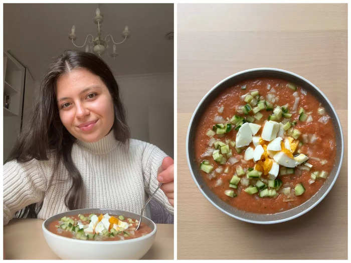 I added diced cucumber and onions for an extra crunch, and a hard-boiled egg for protein. It was refreshing, filling, and heartwarming. Plus, it only took 15 minutes of my morning to make with minimal cleanup.