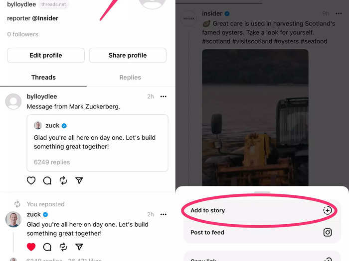 Threads users will also be able to switch between the text-based app and Instagram. Posts on Threads can be shared on a user